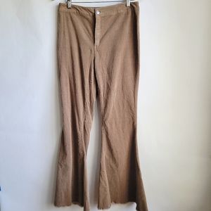 Versona Brown Corduroy Raw Hem Bell Bottoms Size 10